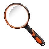 Große 10-fache Vergrößerungsbrille zum Lesen, Handlupe für Spulen, für Wissenschaftsbücher, Hobby-Beobachtung, hochwertiger weicher Handschaft für S