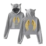 Hot TV Series Lucifer Season 6 Hoodie Crop Hoodies Frauen Katzenohren Kawaii Top, Greya, Larg