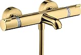 hansgrohe Ecostat Aufputz Wannenthermostat, für 2 Funktionen, Polished Gold Op