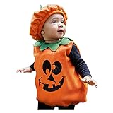 Dinnesis Baby Strampler Niedlich Kürbis Halloween Overall Kostüm Outfits Performance-Kostüm Kleinkind Kinder Mädchen Junge 0-6 M