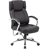 Büromöbel Online | Ergonomischer Chefsessel aus Lederfaserstoff in Schwarz | Bequem, modern, mit Rollen, bis 110 kg | Bürostuhl, Schreibtischstuhl, Drehstuhl, Comp