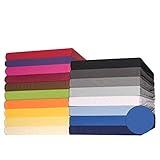 CelinaTex Lucina Topper Spannbettlaken Doppelpack 180x200-200x200 cm royal blau Baumwolle Spannb