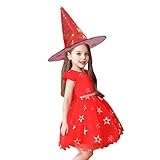 horen Mädchen Prinzessin Kleid Cosplay Rock Hexenrock mit Hut Mädchen Halloween Kostüm mit Hut Mädchen Hexe Kostüm Party Kostüm für Halloween Party Verk