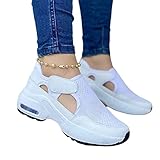 Zhantie Damen Fashion Air Cushion Sole Flying Woven Hook and Loop Sneakers Hollow Up Mesh Obermaterial S
