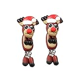 N-brand Ohrringe, Frauen süße Red Hat Elk Clay Ohr Jacke Ohrstecker Weihnachtsfeier Schmuck langlebig und nü