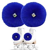 RUNRAYAY 2 Blaue, Flauschige Bommel Zum Binden Für Rollschuhe Mit Jingle Bells, Skate Pom Poms Für Mädchen Kinder Frauen Skateboardausrüstung Quad Roller Skate Dek
