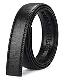 Nelbons Herren Gürtel Ratsche Automatik Gürtel für Männer 35mm Breit Ledergürtel, Ohne Schnalle (Schwarz N0, Länge 140cm 56')…