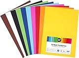 perfect ideaz 50 Blatt DIN-A3 Ton-Karton bunt, Bastel-Papier, Bogen durchgefärbt, 10 verschiedene Farben, 210g /m², Foto-Zeichen-Pappe zum Basteln, buntes Blätter-Set farbig, DIY-B