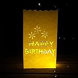 lifebea Laterne Kinder 30 Teile/los Herz Tee Licht Halter Luminaria Papier Laterne Kerzentasche Für Weihnachtsfeier Outdoor Hochzeitsdekoration Neue (Color : Happy Birthday)