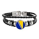 Bosnien Flagge geflochtene Armband Leder Kette kristall Armband Souvenir, Mode handgemachte Armband für Mann & Frau besonderes Tag Geschenk