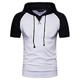 Streetwear Herren Sommer Slim Fit Schnürung Herren T-Shirt Stretch Taschen Moderner Kurzarm Herren Shirt Komfortabel Mode Trend Sandstrand Herren Hoodie F-White 3XL