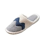 LLDG Unisex Hausschuhe Wellennähte Pantoffeln Paare Warme rutschfeste Latschen Außen und Innen Hause Slippers Teenager Mädchen Pelz Schlappen Außen und Innen Heimschuhe Hüttenschuhe H