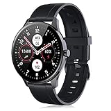 Smartwatch Herren, IP68 Wasserdichter 1,3 Zoll Rund Smart Watch Schrittzähler, Fitness Tracker Herzfrequenzmesser, Intelligente Sportuhr mit Anrufbenachrichtigung Whatsapp für Android iOS