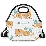 Süße Katze Isolierte Lunch Tasche Lunchbox Lunch Bags Thermotasche Mit Reißverschluss Sicherheit Picknicktasche Geeignet für Büros und Schulen white Einheitsgröß