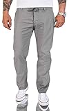 Rock Creek Herren Leinen-Optik Hose Stoffhose Sommerhose Regular Fit Chino Hosen Männer Hose Gummizug Herrenhosen Lang Strandhose RC-2152 Grau W38 L34
