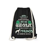 Fashionalarm Turnbeutel - Schutzengel - Malinois | Fun Rucksack Sport-Beutel Spruch & Motiv Geschenk-Idee für Frauchen Hunde-Rasse Lustig, Schwarz One S