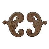 Gaodpz 2 stücke Holzschnitzerei Europäischen Stil Zubehör Holz Antike Dekoration Wohneinrichtung Floral Figur Miniatur Tischdekoration (Size : 9X7.5CM)