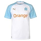 PUMA Herren Trikot Olympique de Marseille Home Shirt Replica SS, Puma White-Bleu Azur, S, 753542