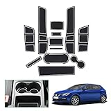 GAFAT Seat Leon Cupra Leon 5F FR ST 5D MK3 2017 2018 2019 Antirutschmatten, Seat Leon MK3 Gummimatten für Mittelkonsole Armlehne, Getränkehalter, Türnaht (Weiß)