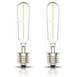 Kcwiau 2-piece 2W Nicht Dimmbar T30 Retro Edison Stil Glühfaden LED Lampe，E27 Fassung, Röhrenförmig Form, Klar Glas,2200K Warm Licht,Lumen200，AC 220-240V[Energieklasse A+]