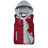 Herren Weste Steppweste Übergangs Vest Ärmellos Jacke mit Kapuze Gefüttert Übergangsjacke Daunenweste Herrenweste Winterwest Sportweste Übergangsjacke Bodywarmer Outdoor Fleecew