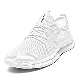 EGMPDA Damen Walkingschuhe Laufschuhe Wanderschuhe Sneaker Sport Trekking Turnschuhe Workout Jogging Outdoor Running Straßenlaufschuhe Freizeit Damen Leichtgewichts Atmungsaktiv Schuhe Weiß 37 EU