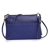 Dorical Damen Handtasche Crossbody Einfach Klein Schultertasche Retro Umhängetasche Kuriertasche aus KunstlederTragetasche Taschen Handtaschen Leichte Stylische Tote Bag für Frauen(Blau)