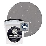 Wanders24®️ Glimmer-Optik (1 Liter, Silber-Grau) Glitzer Wandfarbe - Wandfarbe Glitzer - abwaschbare Wandfarbe - Glitzerfarbe - Made in Germany