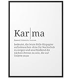 Papierschmiede® Definition: Karma | A4 | Poster für Wohnzimmer, Schlafzimmer, Küche, Esszimmer | Wandbild Geschenk Wanddeko - ohne R