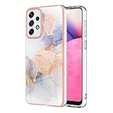 Lavender1 A33 5G Hülle für Samsung Galaxy A33 5G Handyhülle Weiche TPU Crystal Clear Taschen für Samsung A33 5G Case Silikon Blume Schutzhülle Marmor Handy Tasche Handyhüllen für A33 5G (D,A33 5G)