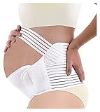 ALIUJUNAMZ Atmungsaktiver Umstandsgürtel für Schwangerer Bauchstützgürtel Schwangerschaftsschutz Bauchband PRENATAL Bandage (Color : Weiß, Size : XXL)