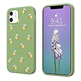JOYLAND Schutzhülle für iPhone 7 / 8 / SE 2020 (weiches Flüssigsilikon, Bienendesign, mit Mikrofaser-Linin, niedliches Tiermotiv, senffrün, für iPhone 7 / 8 / SE 2020)