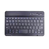 7-Inch Ultrathin (4mm) Wireless Bluetooth Keyboard with Portable Rechargeable Compatible with All iOS,Mac,iPad,iPhone,Smart TV Samsung Tablets Phones Windows and Android OS -Black