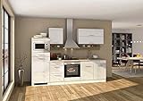Kuchenzeile Küchenblock 270 cm Weiß Hochglanz Ohne Elektrog