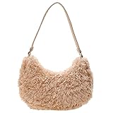 SoeHong Modische, weiche Plüsch-Handtasche für Damen, kleine Schultertasche, U