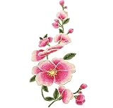 Skyeye Beautiful Flower Patch Kleidung Stickerei Iron On Patches Aufnäher Crafts, groß Option, Polyester, Rosa-Large, Rosa-Larg