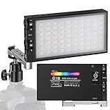 Pixel G1s RGB LED Videoleuchte, Eingebaut 12W Akku Video Licht, Volle Farbe und 12 Farblicht, CRI≥97 2500-8500K Dimmbar RGB Kamera Licht mit Gehäuse aus Aluminiumlegierung