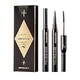 Mascara Eyeliner 2 in 1 Mascara Schwarze Wasserfeste Wimperntusche Curling-lange Eyeliner-makeup
