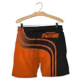 RUNINGW T-Shirt, Shorts, K'tm 3D-Volldruck, Dünne T-Shirts Mit Rundhalsausschnitt, Sommergrafik, Kurzarm Für Männer Und Frauen, Paar-Outfit-Geschenk,Orange 02,XXXL/XXX~Larg
