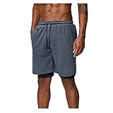 Cramberdy Herren Sport Shorts Schnelltrocknend Kurze Hosen Laufhose mit Taschen Leicht Atmungsaktiv für Männer Running Outdoor Fitness Training Jogging Marathon Sommer Casual Shorts Herren Laufsp