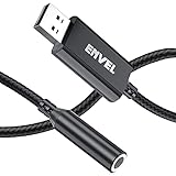 USB-auf-3,5-mm-Audiobuchse-Adapter,USB-auf-Kopfhörer-AUX-Adapter TRRS 4-Pol-Mikrofon-unterstützte Externe Stereo-Soundkarte für Mac,PC,Laptop,PS4(Schwarz)