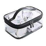 nuoshen Transparente Kosmetiktasche, Eine Transparente Kulturtaschen Wasserdicht Kosmetik Reiseset PVC Toiletry Bag mit Reißverschluss für Reiseflugzeuge B