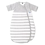 Gesslein Bubou Design 086: Temperaturregulierender Ganzjahreschlafsack/Schlafsack für Babys/Kinder, Größe 70, grau weiß g