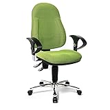 Topstar Wellpoint 10 Deluxe, ergonomischer Bürostuhl, Schreibtischstuhl, Muldensitz, inkl. höhenverstellbare Armlehnen, Stoffbezug apfelgrü