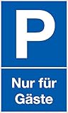 Parkplatz Nur für Gäste Schild, Gästeparkplatz in blau, Maße 25 x 15 cm, Hinweisschild Gästeparkplatz, Reserviert - Parkplatz freihalten, Hartschaumplatte 3