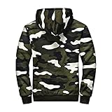 Kapuzenjacke Herren Gefüttert Sweatjacke mit Kapuze Full Zip Kapuzenpullover Winter Reißverschluss Verdickte Classic Langarm Winterjacke Warm Hooded Sweatshirt mit T