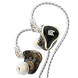 KZ ZAS In Ear Monitore, IEM Kopfhörer mit Kable, HiFi Kopfhörer In-Ear Ohrhörer mit Kable, 1DD+7BA Treiber, Hi-Res Audio Sport Gaming 3.5 mm Kopfhörer(Schwarz, kein Mikrofon)