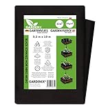GARDENIX® 32 m² Anti Unkrautvlies 50g/m² ‒ Gartenvlies Hohe UV-Stabilisierung reißfest und wasserdurchlässig Schwarz (3,2m x 10m)