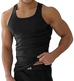 normani 4 x Classics Herren Tank Top Slimfit Rundhals 100% gekaemmte Baumwolle - HighestStandard - Einlaufvorbehandelt Größe 8=L