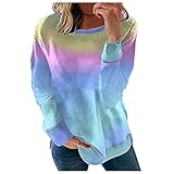 Damen Classics Pulli Streetwear Herbst Und Winter Sweatshirt Jumper Beliebt Pulli Gemütlich Lockere Outwear Langarm Musterdruck Rundhals Tuniken Warmes Fahrradjack